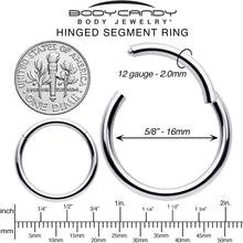 Load image into Gallery viewer, 12G 5/8 316L Surgical Steel Precision Hinged Segment Hoop
