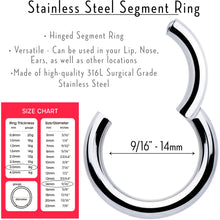 Load image into Gallery viewer, 8G 9/16 316L Surgical Steel Precision Hinged Segment Hoop

