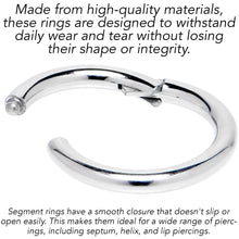 将图片加载到图库查看器，6G 1/2 316L Surgical Steel Precision Hinged Segment Hoop
