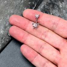 Load image into Gallery viewer, Pink Gem Fancy Fab Butterfly Double Mount Belly Ring
