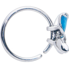 Load image into Gallery viewer, 20G 5/16 Clear Gem Chunky Butterfly Blue Nose Hoop
