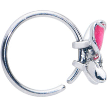 Load image into Gallery viewer, 20G 5/16 Clear Gem Chunky Butterfly Pink Nose Hoop

