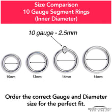 Load image into Gallery viewer, 10G 3/8 316L Surgical Steel Precision Hinged Segment Hoop
