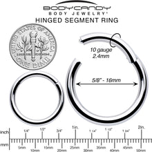 Load image into Gallery viewer, 10G 5/8 316L Surgical Steel Precision Hinged Segment Hoop
