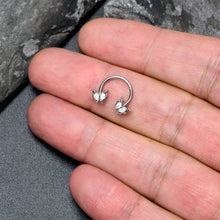Load image into Gallery viewer, 16G 3/8 Clear Gem Fancy Fab Butterfly Horseshoe Circular Barbell

