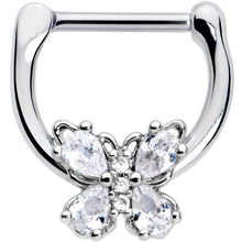 Load image into Gallery viewer, 16G 5/16 Clear Gem Baroque Beauty Butterfly Cartilage Clicker
