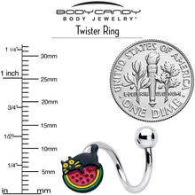 Load image into Gallery viewer, Watermelon Cat Love Spiral Twister Belly Ring
