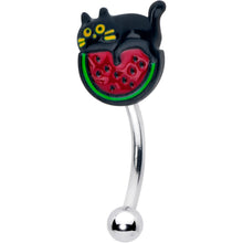 将图片加载到图库查看器，16G 5/16 Watermelon Cat Love Curved Eyebrow Ring

