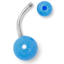 将图片加载到图库查看器，Pastel Shimmer Blue Ends Belly Ring
