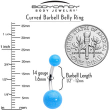 将图片加载到图库查看器，Pastel Shimmer Blue Ends Belly Ring
