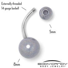 将图片加载到图库查看器，Pastel Shimmer Grey Ends Belly Ring
