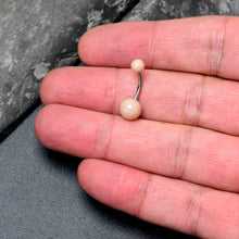 将图片加载到图库查看器，Pastel Shimmer Peach Ends Belly Ring
