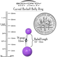 Load image into Gallery viewer, Pastel Shimmer Purple Ends Belly Ring
