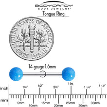 Load image into Gallery viewer, Pastel Shimmer Blue Ends Barbell Tongue Ring
