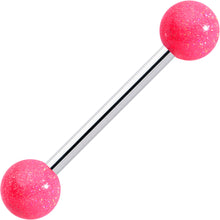 Load image into Gallery viewer, Pastel Shimmer Pink Ends Barbell Tongue Ring
