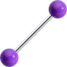Load image into Gallery viewer, Pastel Shimmer Purple Ends Barbell Tongue Ring
