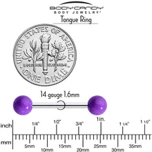 Load image into Gallery viewer, Pastel Shimmer Purple Ends Barbell Tongue Ring

