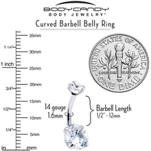 将图片加载到图库查看器，Clear Gem April Birthstone Double Mount Belly Ring
