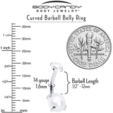 Load image into Gallery viewer, Opaque White Faux Pearl June Birthstone Double Mount Belly Ring
