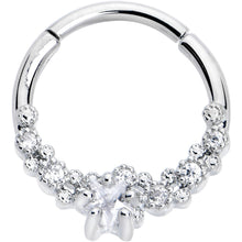 将图片加载到图库查看器，16G 3/8 Clear CZ Gem Starfish Supreme Hinged Segment Ring
