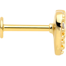 Load image into Gallery viewer, 16G 5/16 Clear Gem Gold Hue Lattice Heart Internally Threaded Labret
