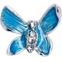 Load image into Gallery viewer, 16G 5/16 Clear Gem Chunky Butterfly Blue Labret Monroe Tragus
