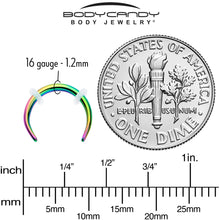 Load image into Gallery viewer, 16G 5/16 Rainbow Pincher Crescent Taper
