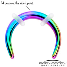 Load image into Gallery viewer, 14G 5/16 Rainbow Pincher Crescent Taper
