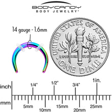 Load image into Gallery viewer, 14G 5/16 Rainbow Pincher Crescent Taper
