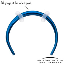 Load image into Gallery viewer, 16G 3/8 Blue Pincher Crescent Taper
