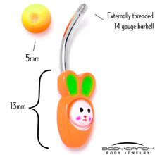 将图片加载到图库查看器，Surprise Carrot Easter Bunny Belly Ring
