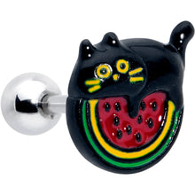 Load image into Gallery viewer, 16G 1/4 Watermelon Cat Love Cartilage Tragus Earring
