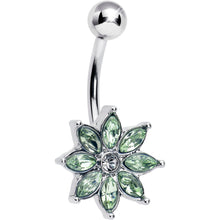 将图片加载到图库查看器，Light Green Gem Flower Elegance Bloom Belly Ring
