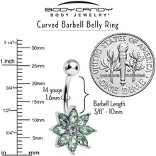 将图片加载到图库查看器，Light Green Gem Flower Elegance Bloom Belly Ring
