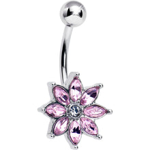 将图片加载到图库查看器，Pink Gem Flower Elegance Bloom Belly Ring
