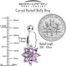 将图片加载到图库查看器，Pink Gem Flower Elegance Bloom Belly Ring
