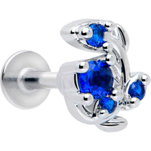 Load image into Gallery viewer, 16G 1/4 Blue Gem Twining Vine Flatback Stud
