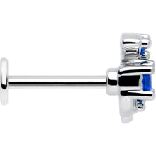 将图片加载到图库查看器，16G 5/16 Blue Gem Twining Vine Flatback Stud
