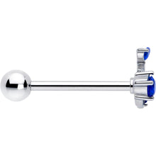 将图片加载到图库查看器，Blue Gem Twining Vine Barbell Tongue Ring
