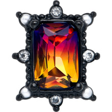 Load image into Gallery viewer, Red Tourmaline Black Star Fire Barbell Tongue Ring
