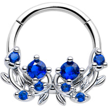 将图片加载到图库查看器，16G 3/8 Blue Gem Twining Vine Hinged Segment Ring
