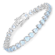 Load image into Gallery viewer, 15.50 Carat Genuine Blue Topaz .925 Sterling Silver Bracelet
