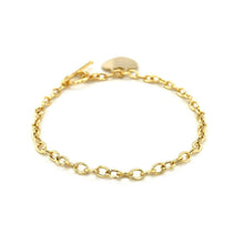 将图片加载到图库查看器，Toggle Bracelet with Heart Charm in 14k Yellow Gold
