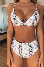 将图片加载到图库查看器，High Waist Swimwear Women Push Up Beachwear  Women High Waist Two Piece Bikini Swimsuit Halter Twist Front Bathing Suit Swimwear Solid Bathing Suit Animal Leopard Female Swimsuit Women Bikini
