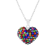 Load image into Gallery viewer, Bubble Heart Pendant in Solid Sterling Silver Made with Swarovski Elements
