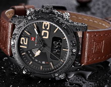 Load image into Gallery viewer, Men's Multifunction Digital Analog Waterproof Watch With Alarm And Automatic Time Zones Unique Design Excellent Gift
