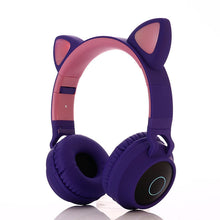 将图片加载到图库查看器，KIds Luxury Interesting Stevvex Portable Headset Wireless Bluetooth folding Headphones Headset Audio Adjustable Game Earphones With Microphone For PC phone (Pink)
