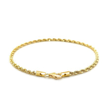 Load image into Gallery viewer, 2.5mm 14k Yellow Gold Solid Diamond Cut Rope Bracelet
