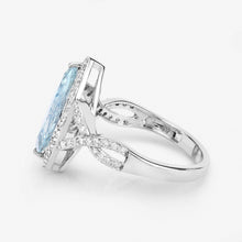 Load image into Gallery viewer, 2.24 Carat Genuine Aquamarine and White Diamond 14K White Gold Ring

