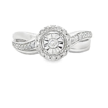 将图片加载到图库查看器，.25ct Diamond Engagement Ring Set Sterling Silver
